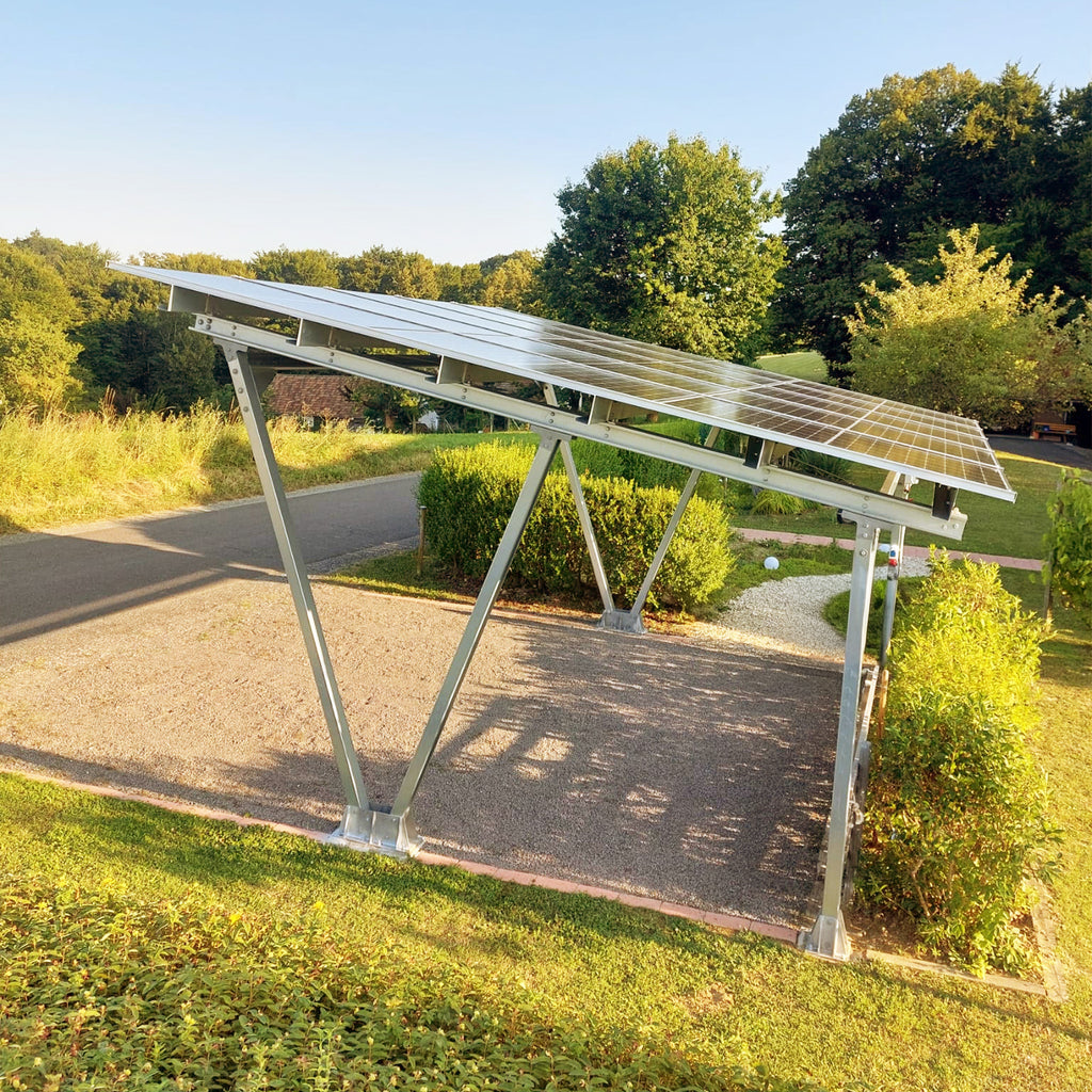 1er Solarcarport  – Konstruktion mit oder ohne PV-Modulen