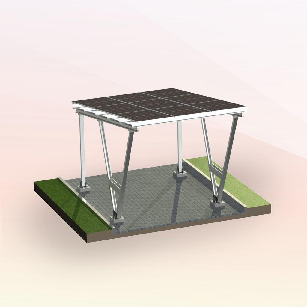 1er Solarcarport  – Konstruktion mit oder ohne PV-Modulen