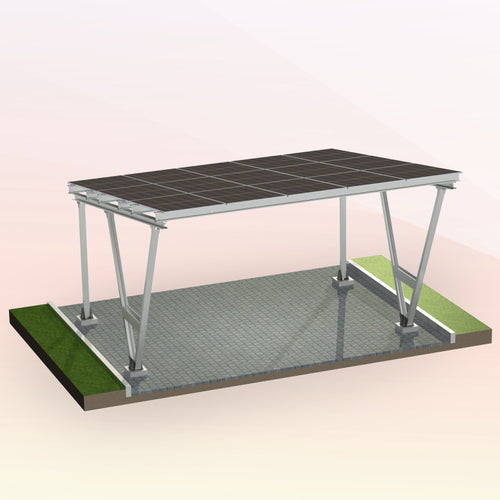 2er Solarcarport  – Konstruktion mit oder ohne PV-Modulen