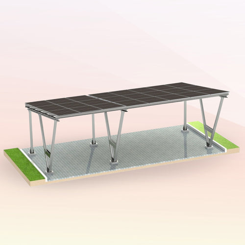 3er Solarcarport – Konstruktion mit oder ohne PV-Modulen